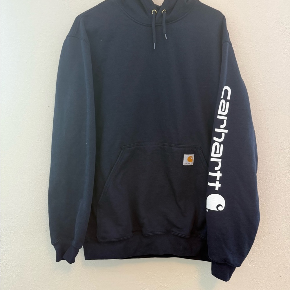 Carhartt Men's Midweight Signature Sleeve Logo Hooded Sweatshirt